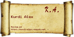 Kurdi Alex névjegykártya