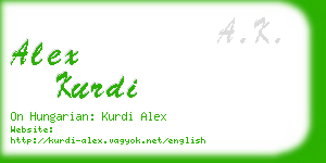 alex kurdi business card